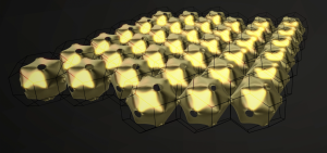 Image shows 3D Fermi surfaces of gold in repeating zone scheme, as measured by ARPES